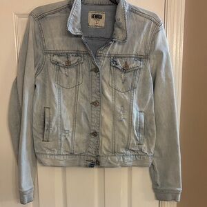 Rewash Light Blue Distressed Jean Jacket Large